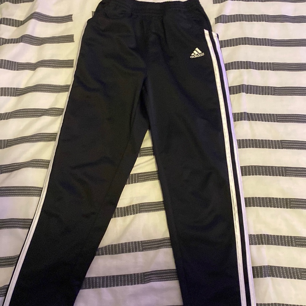 Black and white Adidas pants they are in good shape have been worn once